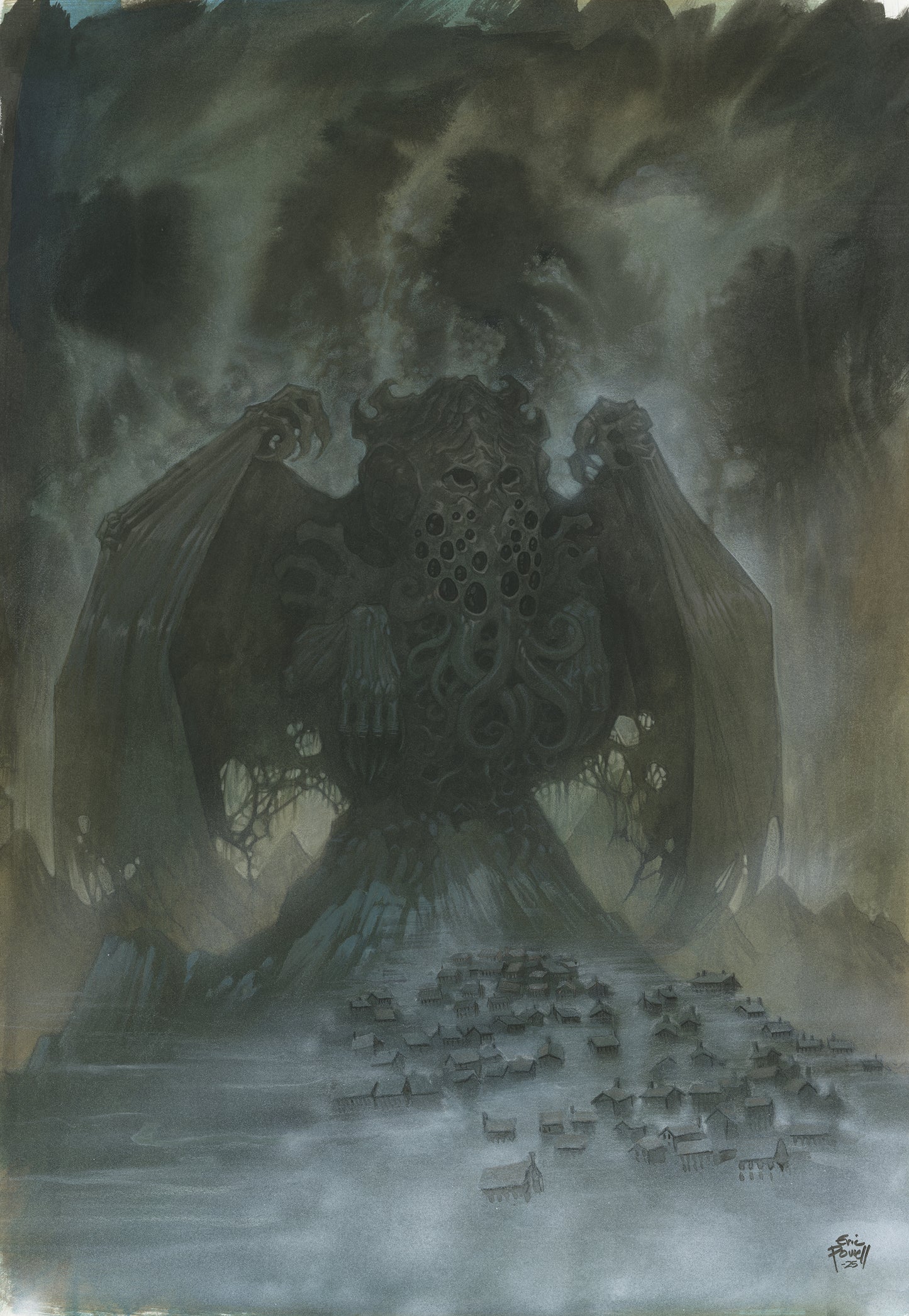 Weird Tales Cthulu Cover Painting