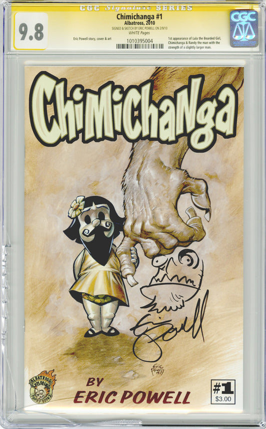 CGC 9.8 Chimichanga #1, remarqued, damaged (2009, Albatross Exploding Funnybooks)
