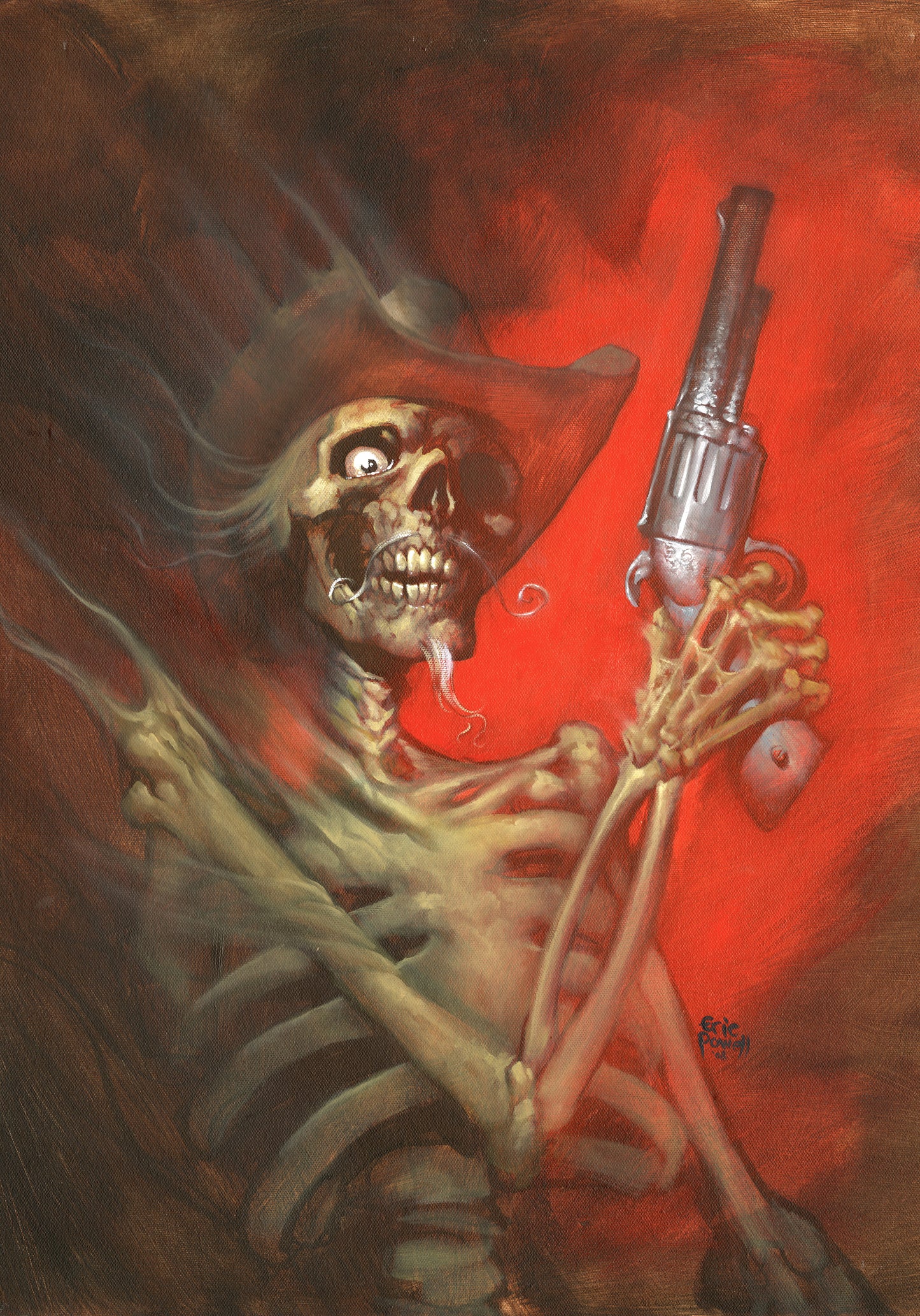 Ghoultown: Skeleton Cowboys album cover painting (2008)
